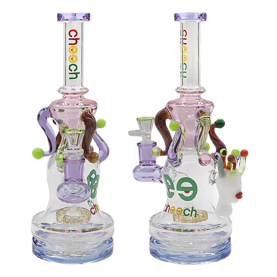 Cheech Alien Head With Jelly Crowned Matrix Perc Bell Shaped Waterpipe (CHE-407) | 12 inches | Assorted Colors product image